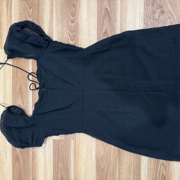 Black Ruffled Mini Dress - Picture 2 of 2